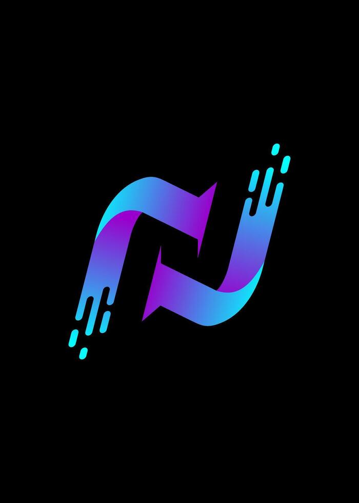 initial n modern idea logo design vector