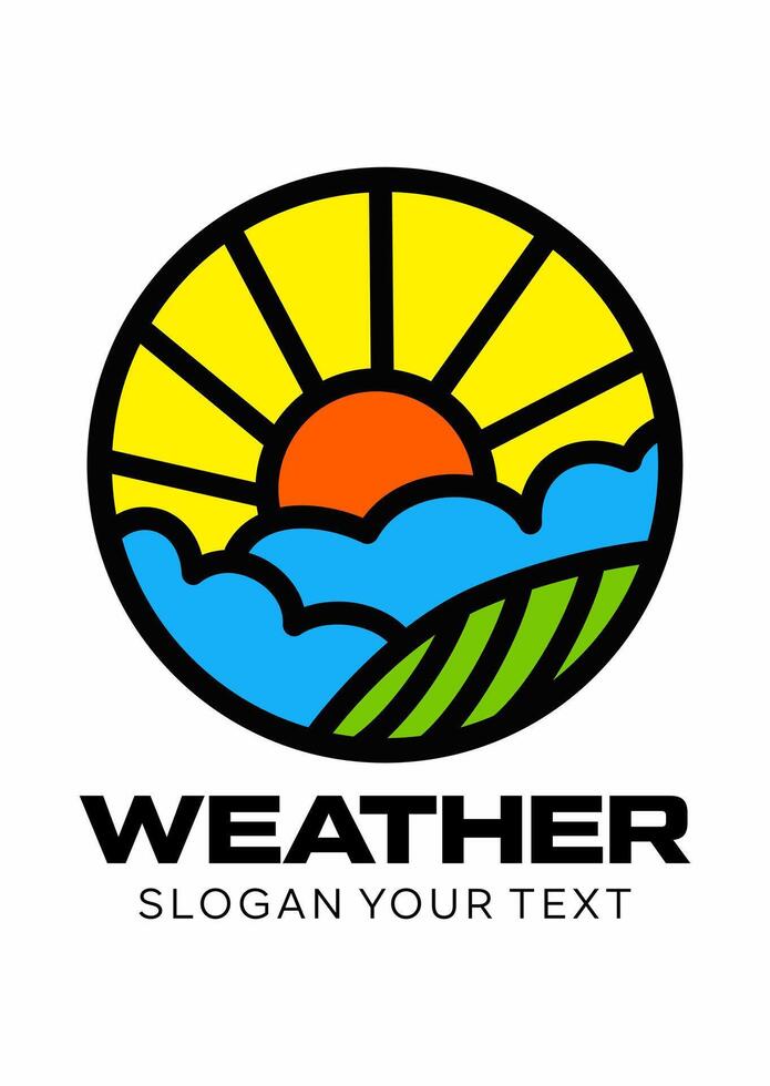 weather idea logo design vector