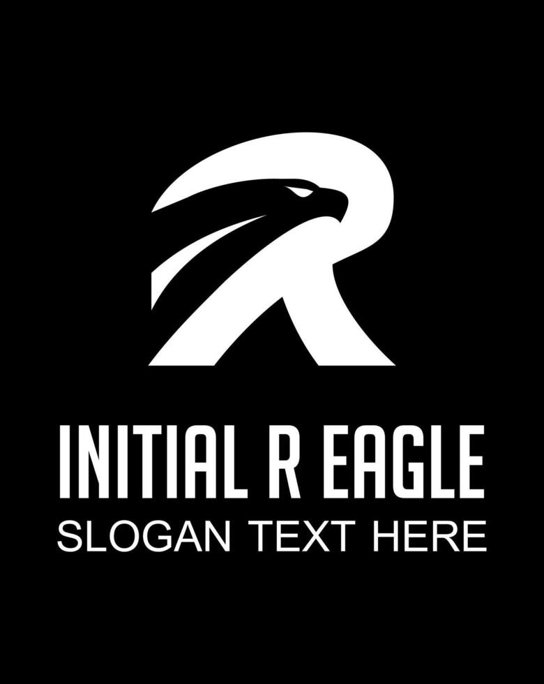 initial r wirg eagle logo design vector