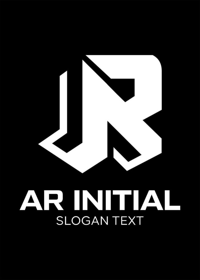 initial ar jr black idea logo design vector