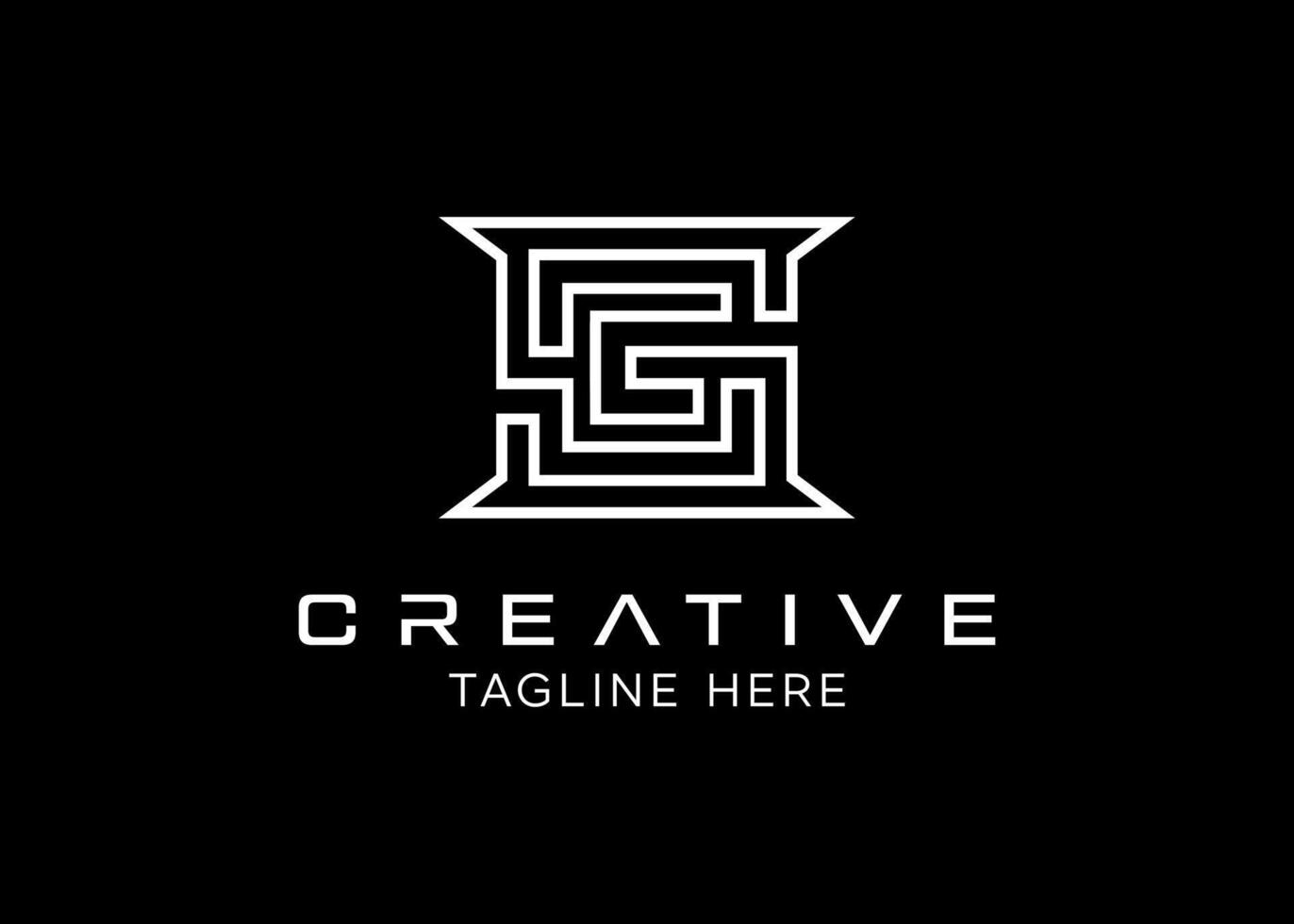 initial sg idea logo design vector