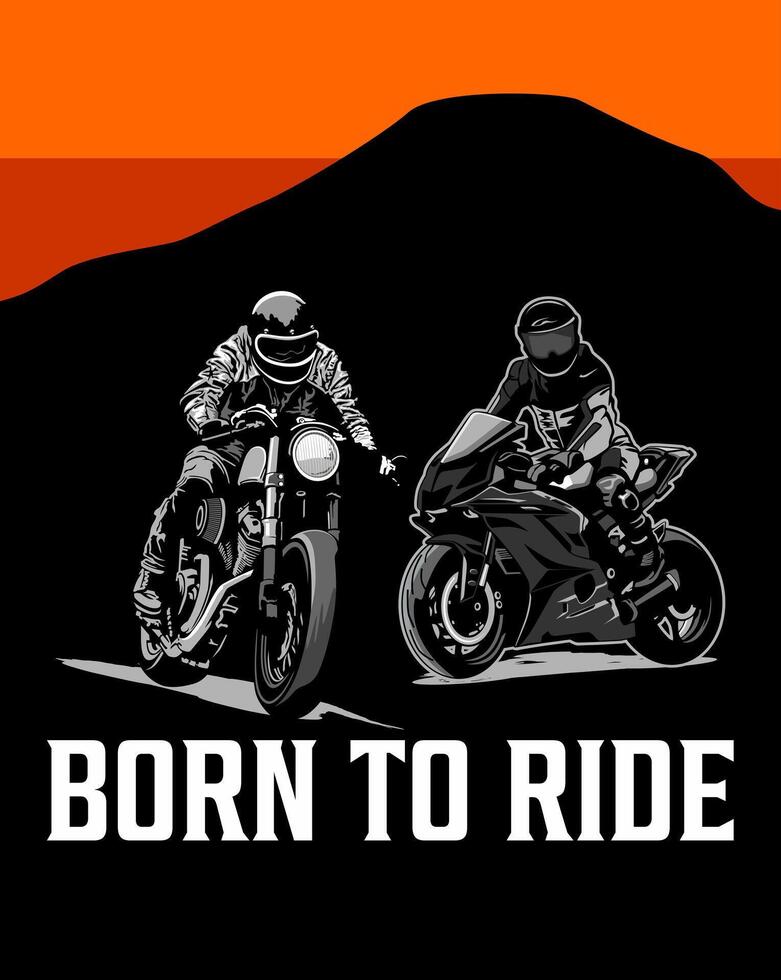 born to ride idea logo design vector