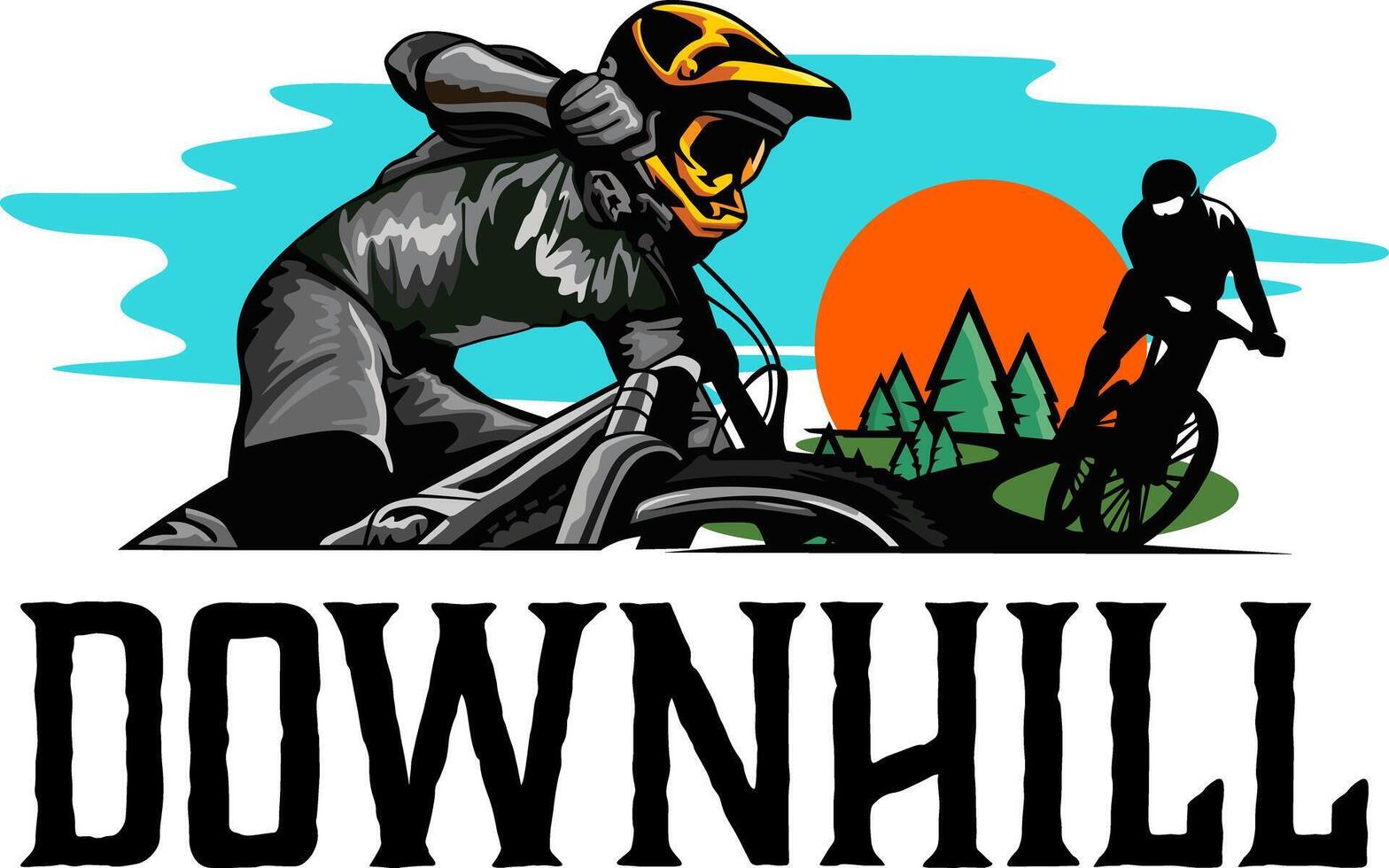downhill idea logo design vector