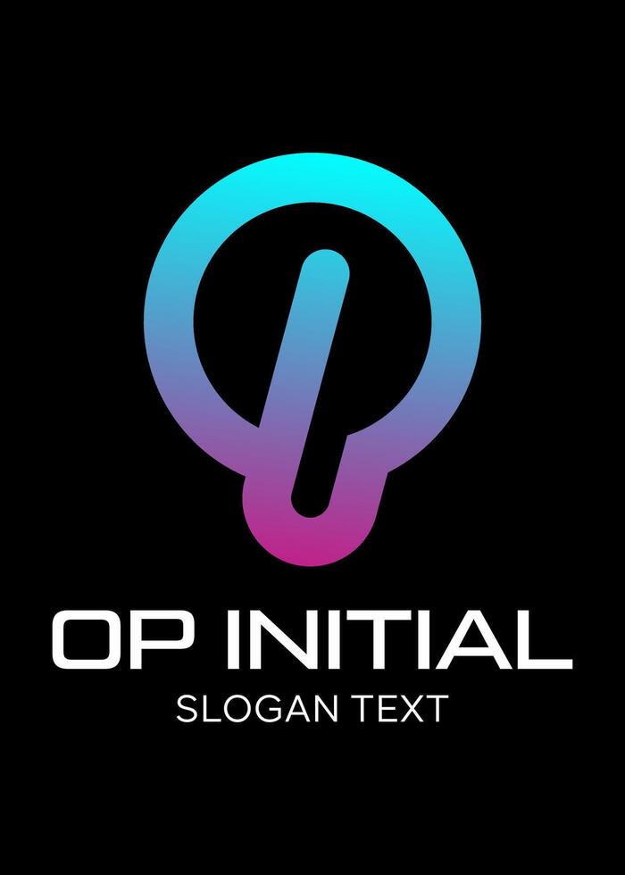 initial op idea logo design vector