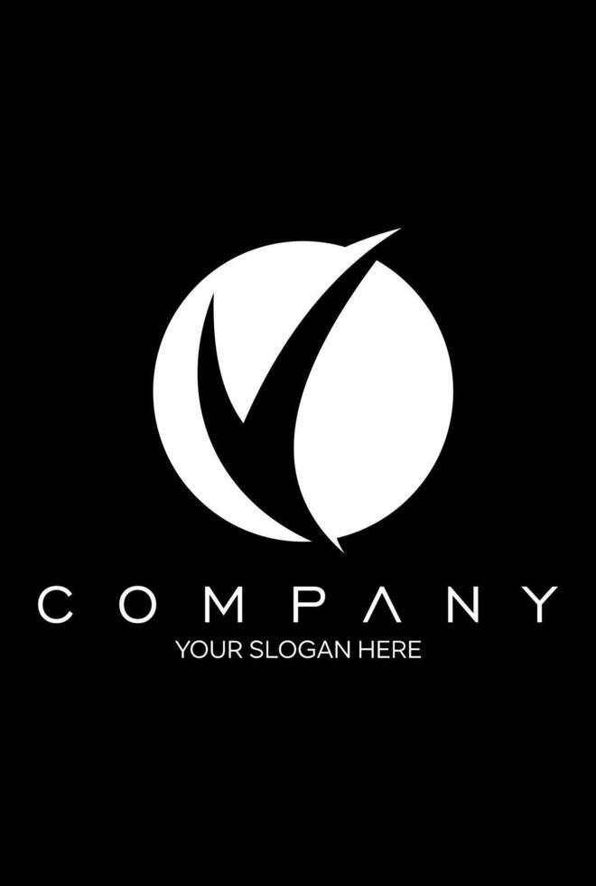 initial v with circle idea logo design vector
