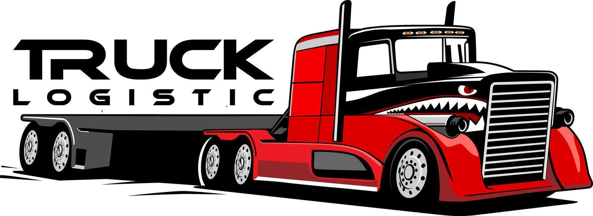 modern truck logistic idea logo design vector