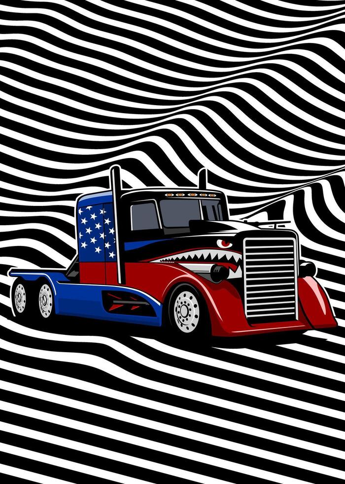 modern truck racing idea logo design vector