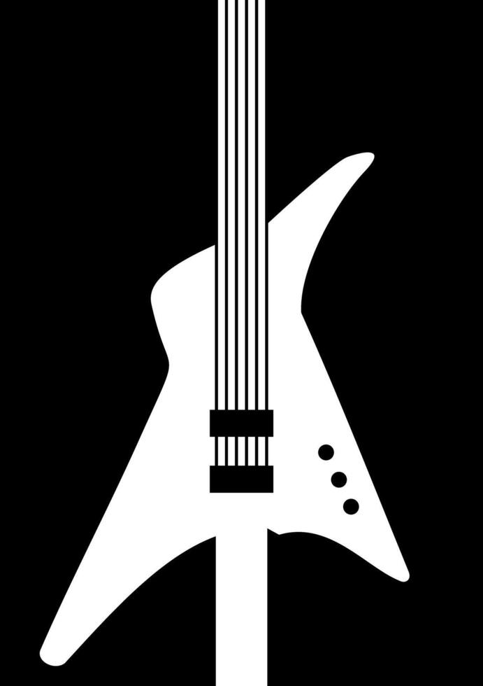 guitar rock idea logo design vector