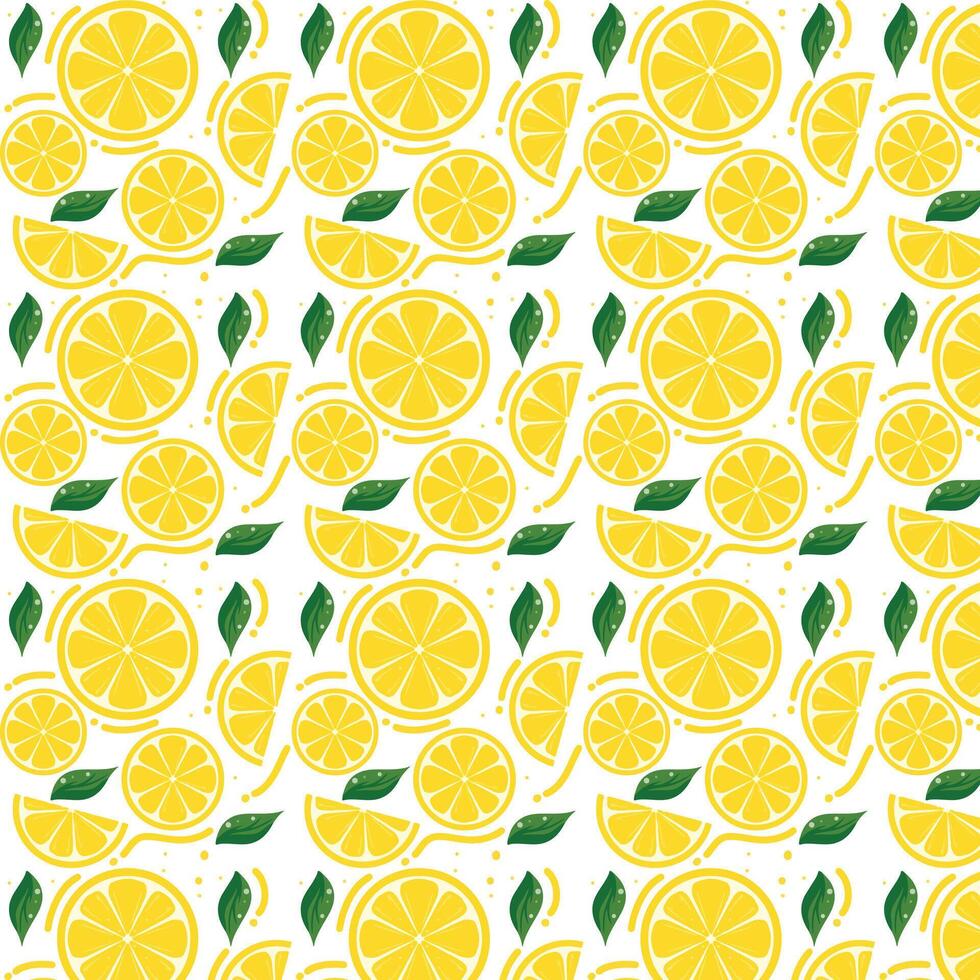 sliced lemon seamless pattern illustration art vector