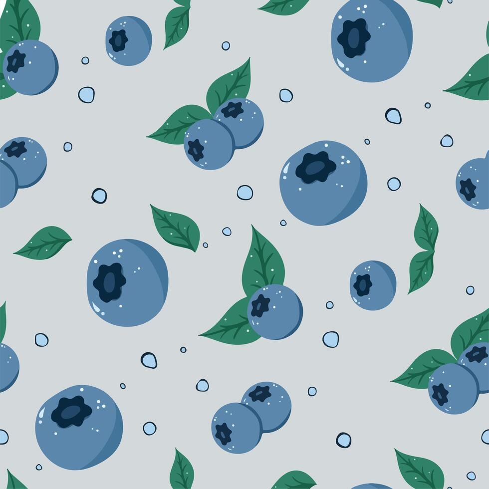blueberry seamless pattern illustration art vector