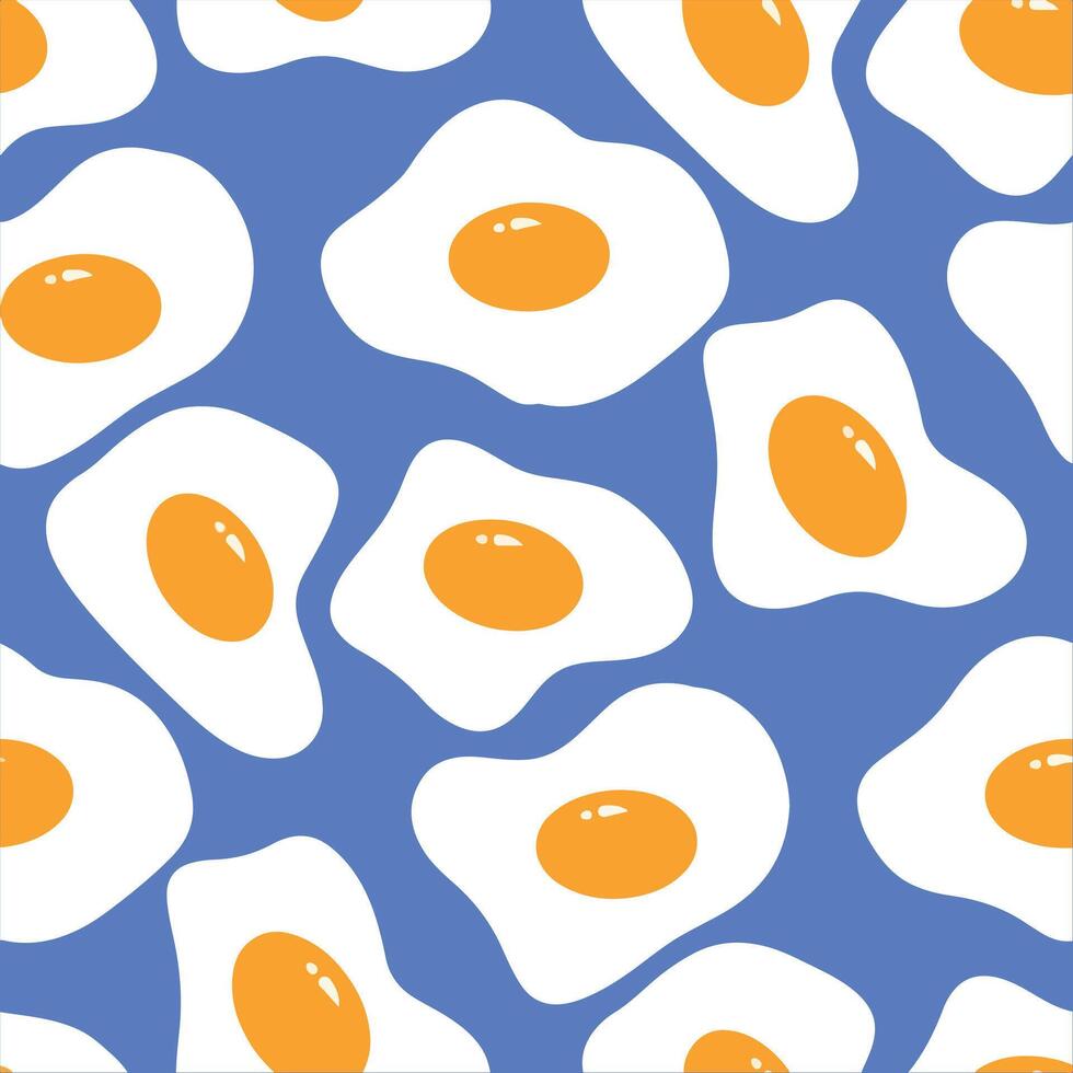 fried eggs seamless pattern illustration art vector