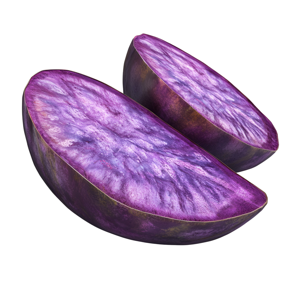 Delicious Purple Fruit Wedge With Vibrant Color On Transparent Background png