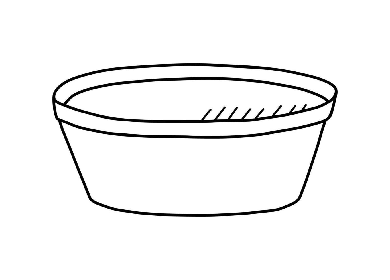 Cleaning basin hand drawn in doodle style. line art illustration. vector