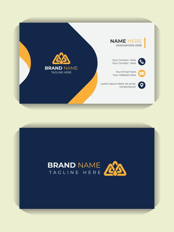 Unique layout double sided stationery visiting card print ready design template, with corporate and colorful background vector