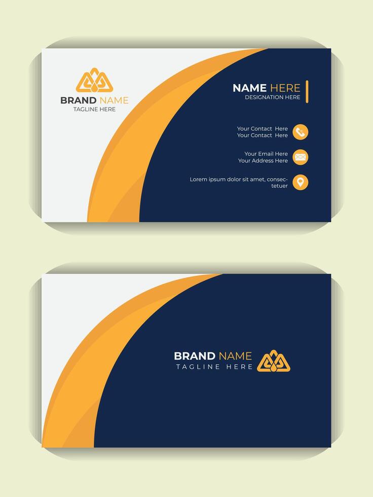 Double sided stationery visiting card print ready design template, with corporate and colorful background, Modern business card design, presentation card template vector
