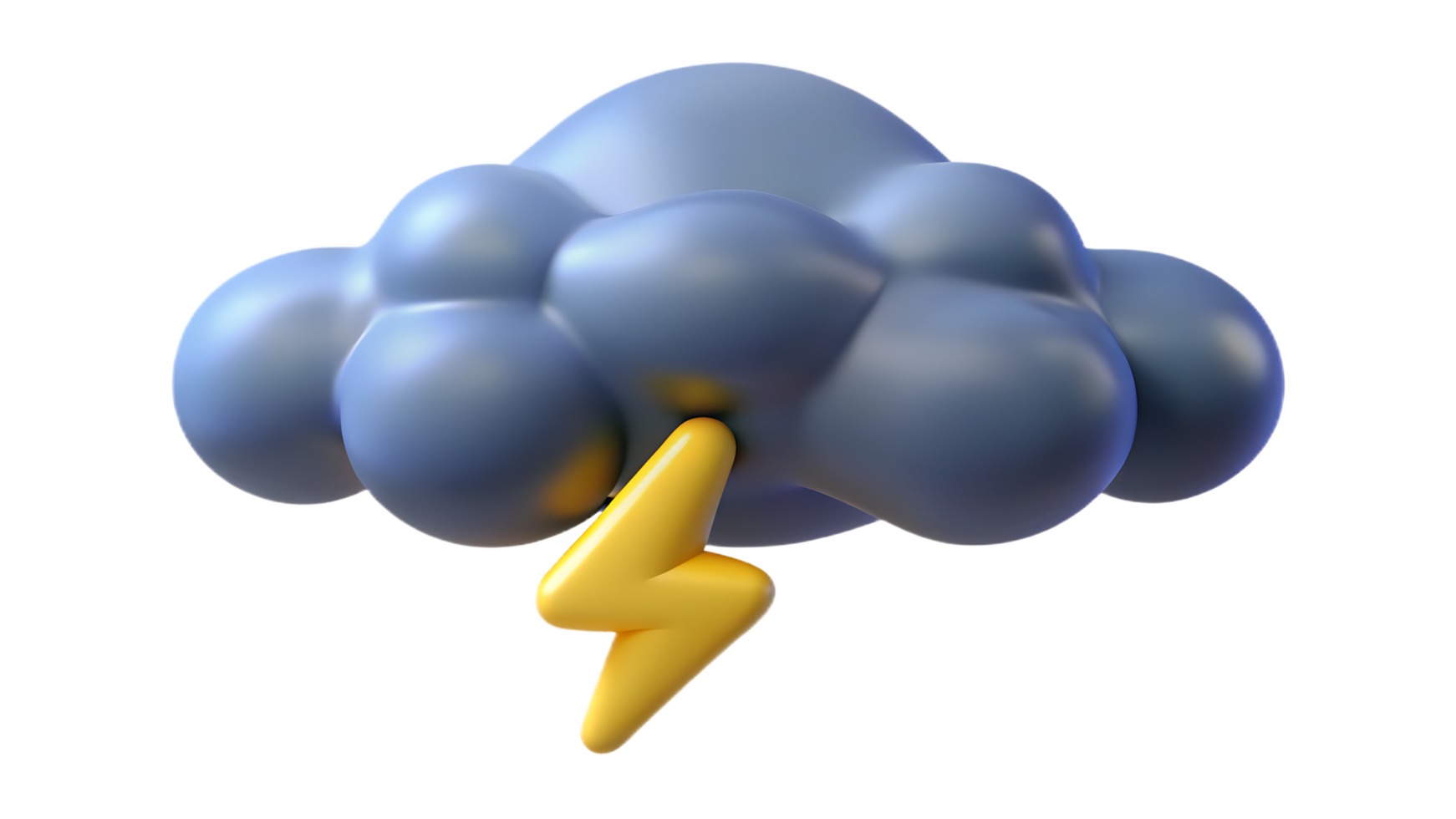 3D illustration of a storm cloud with lightning png