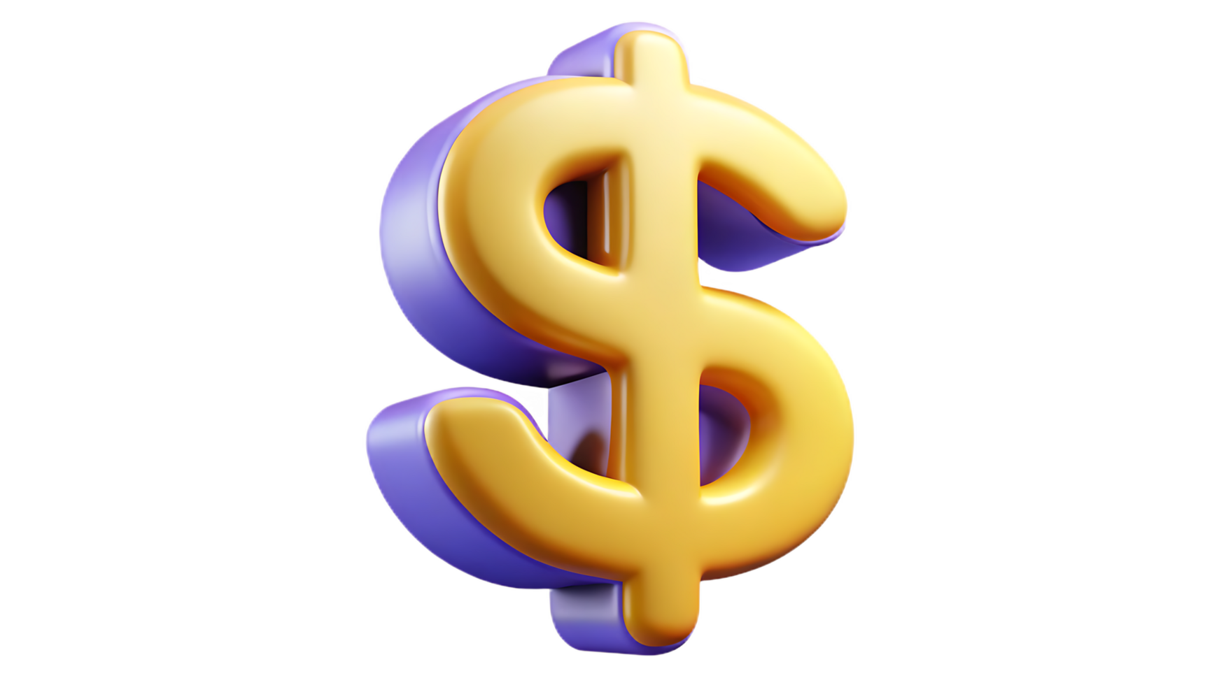 Large, stylized gold dollar sign, representing wealth, economy, and financial success. png