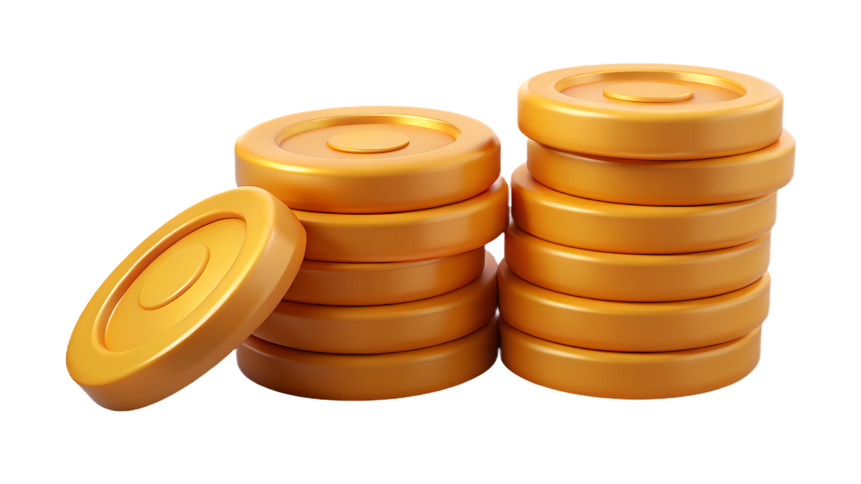 Stack of shiny gold coins, symbolizing finance, investment, and wealth. png