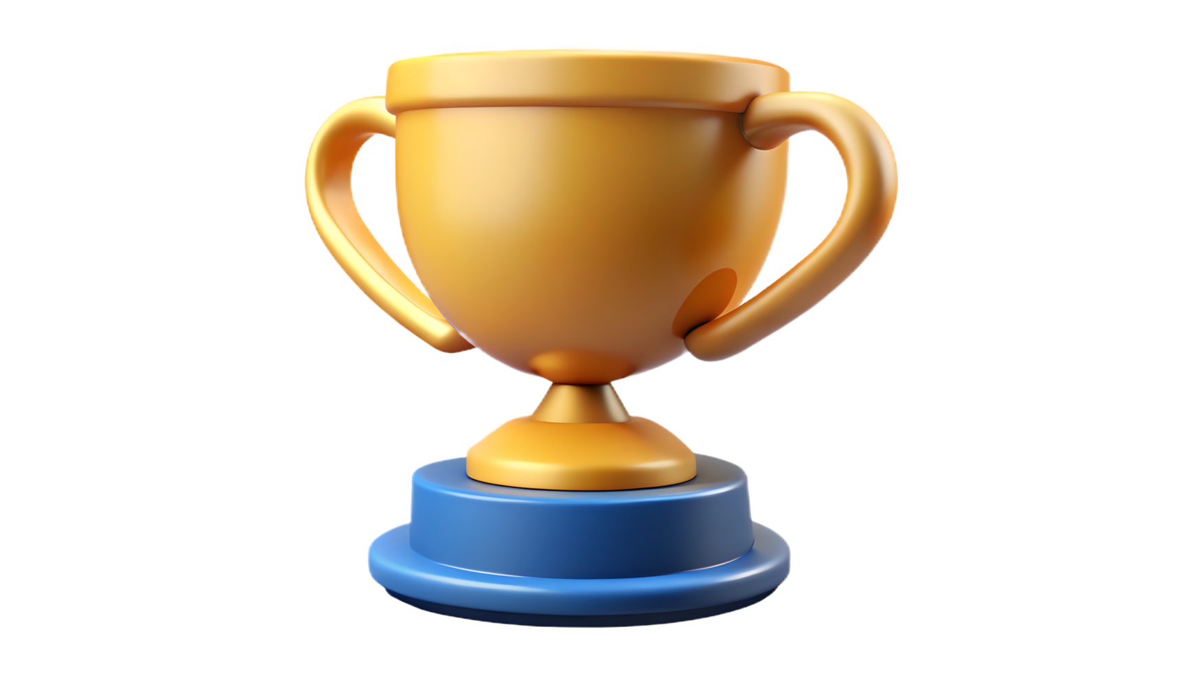 Shiny gold trophy cup, symbolizing award, achievement, or success. png