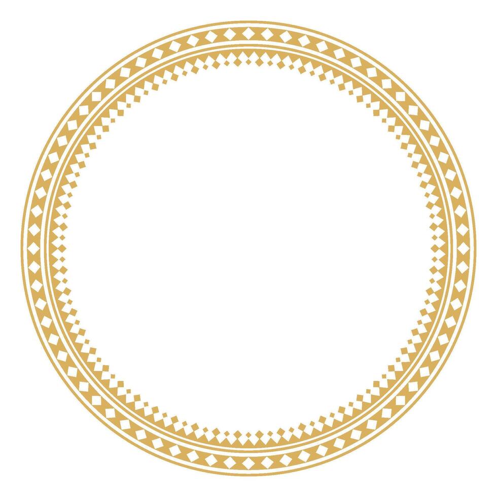 Antique border with abstract round frame and vintage ornamental element. vector