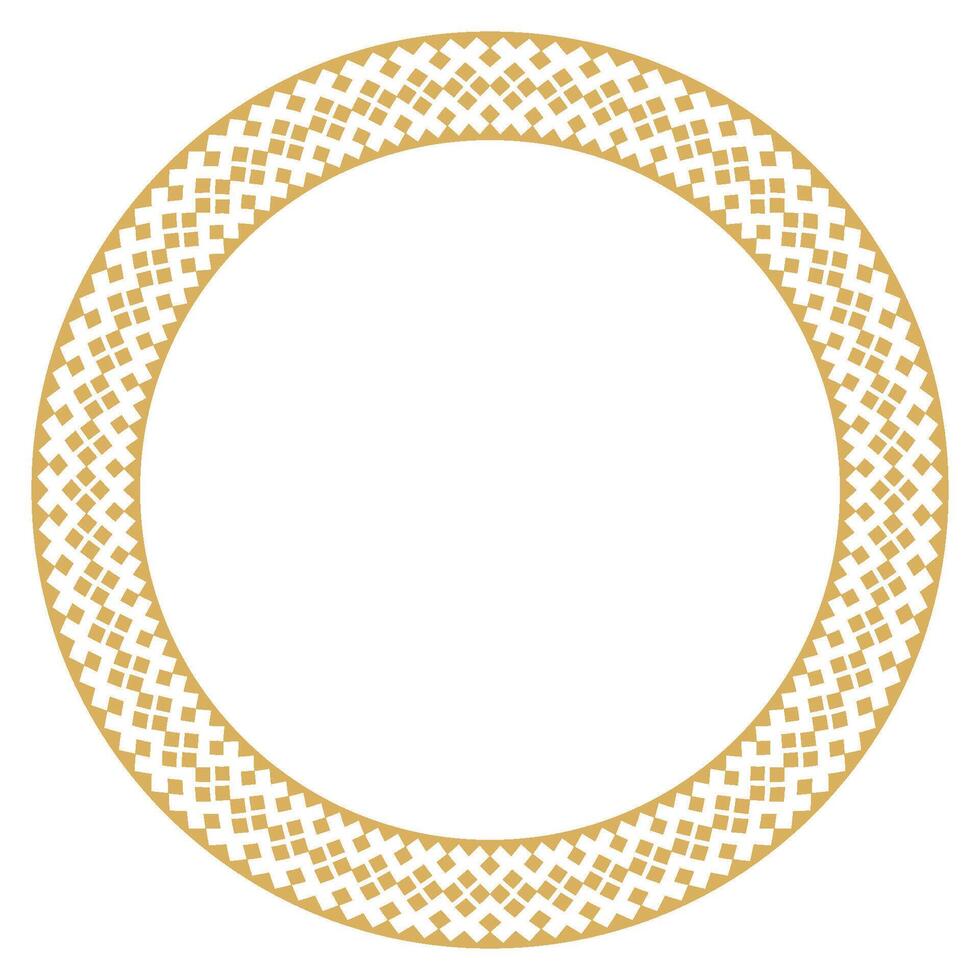 Round geometric tribal element with vintage abstract frame and border. vector
