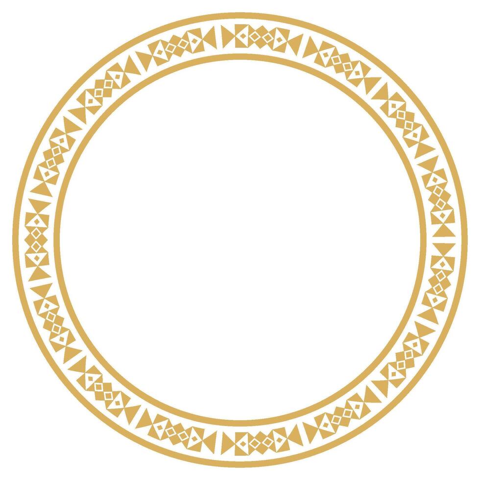 Classic tribal frame with abstract round ornamental vintage border. vector
