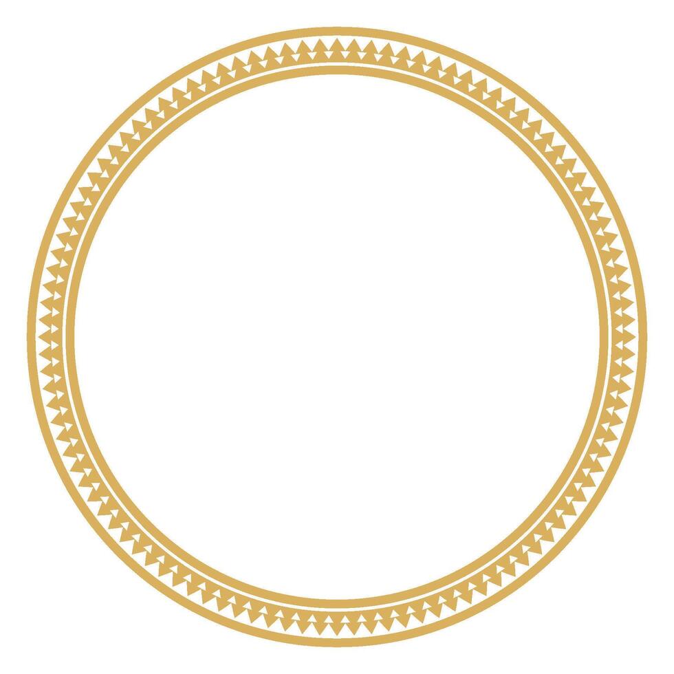 Round ornamental frame with vintage abstract border element. vector