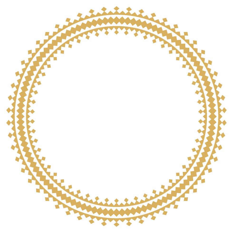 Aztec abstract motif with vintage ornamental round frame and border. vector