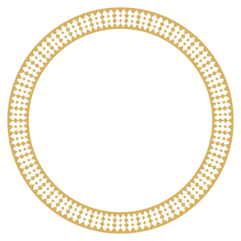 Texture round frame design with vintage ornamental abstract border. vector