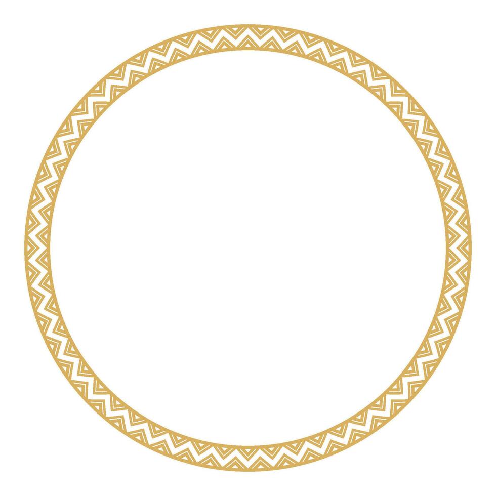 Islamic style round border with abstract vintage ornamental frame element. vector
