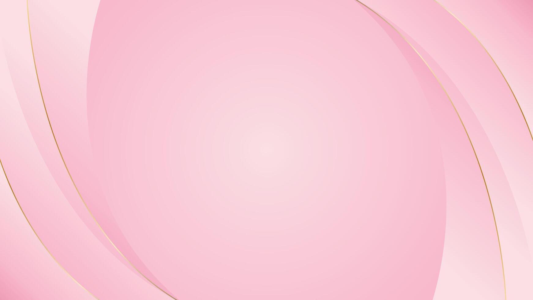 Minimalist Elegant pink luxury curve background with gold lines vector