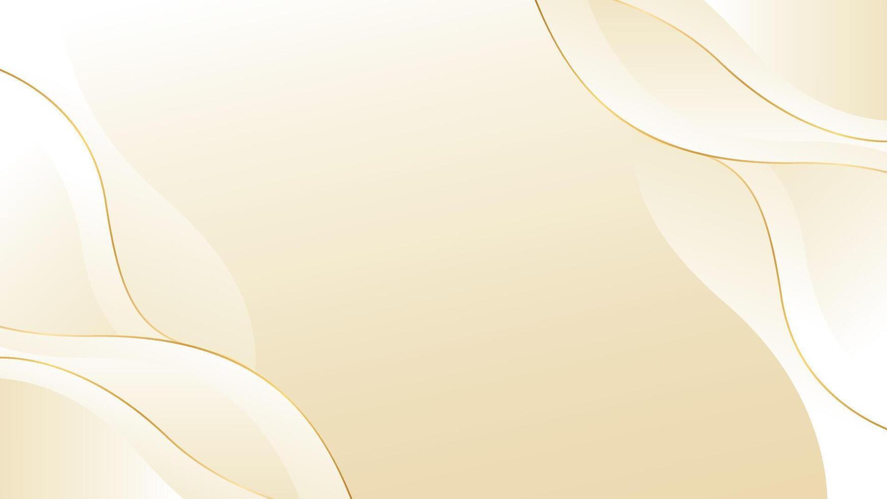 Luxury Cream Gradient Banner with Soft Curves and Gold Accents vector