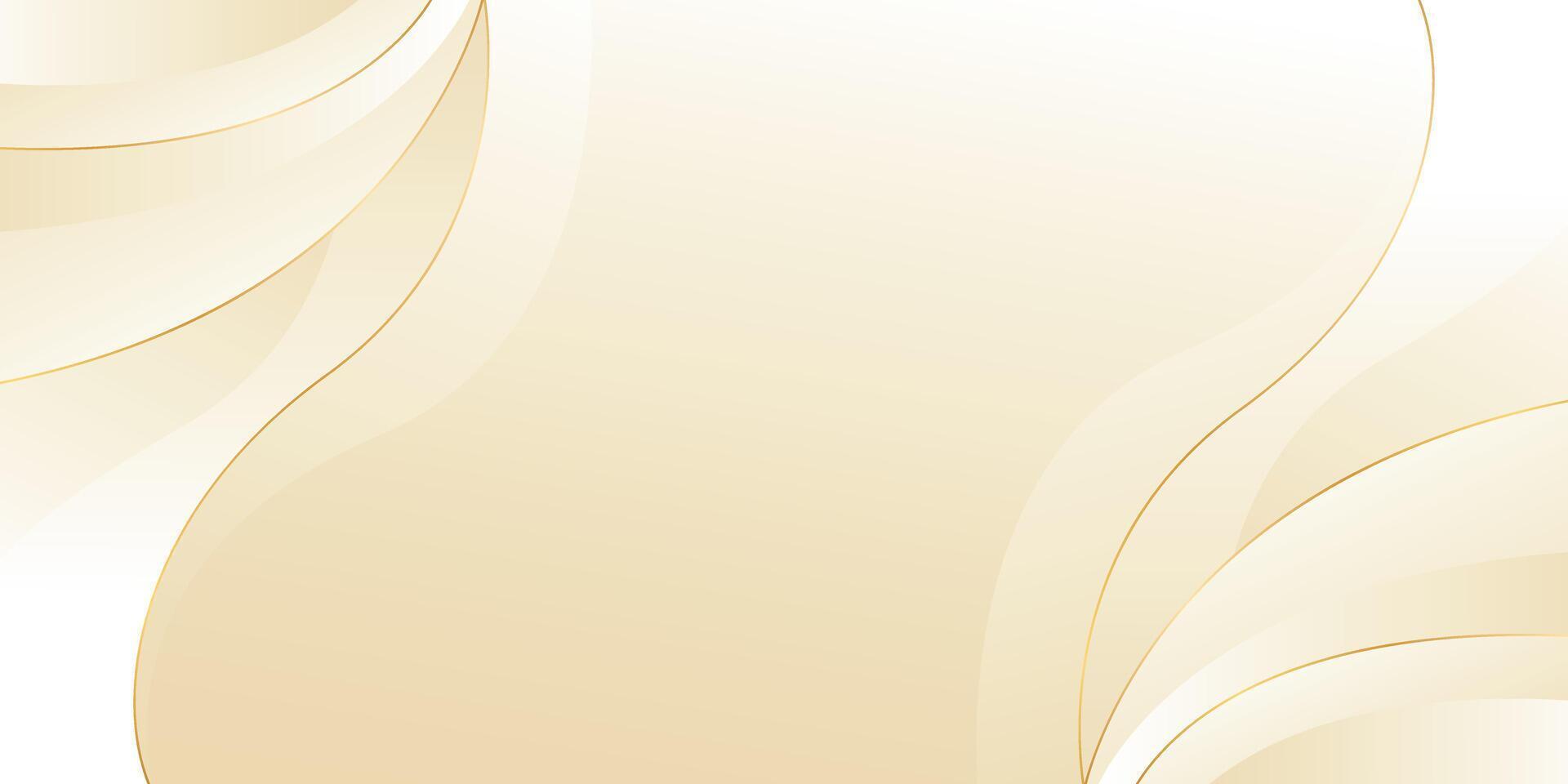 Abstract Beige Luxury Wave Background with Gold Lines. Elegant Cream Gradient Design for Premium Branding, Invitations, and Posters vector