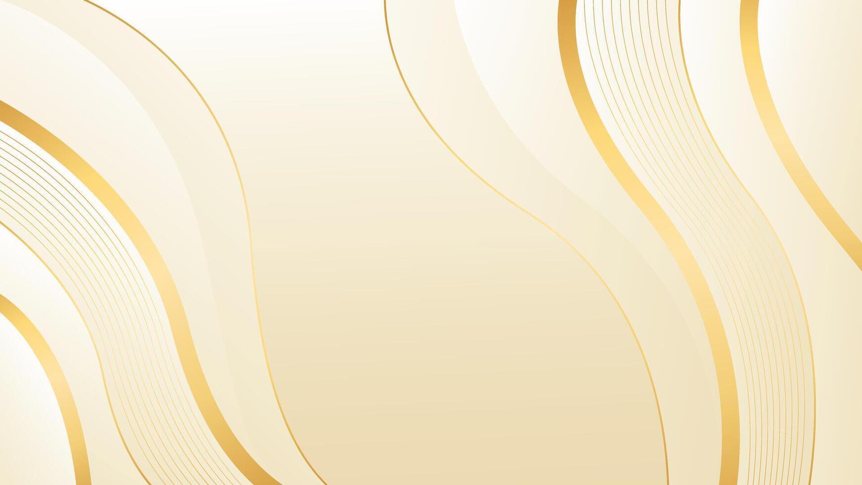Abstract elegant beige luxury background with gold lines vector