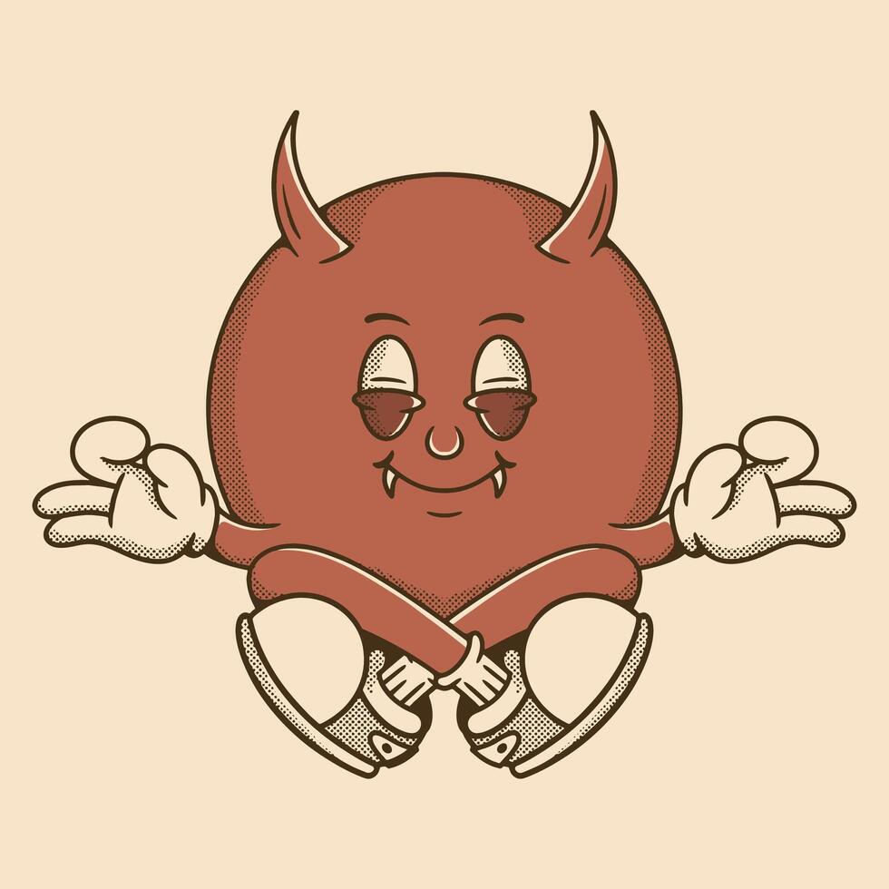 Zen Devil Vibes with a Mischievous but Relaxed Attitude vector