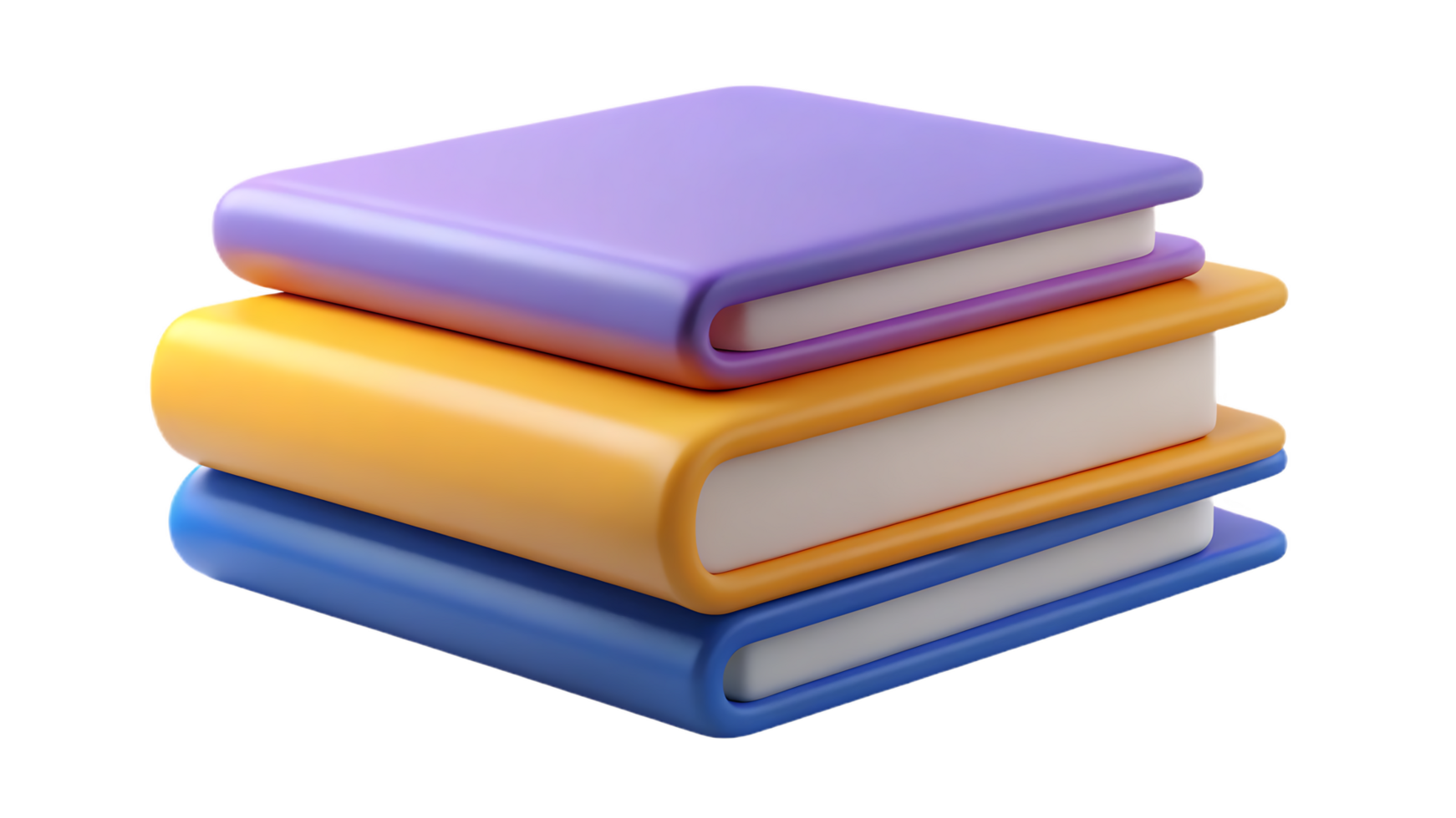 Icon representing a stack of books, perfect for education or library themes. png
