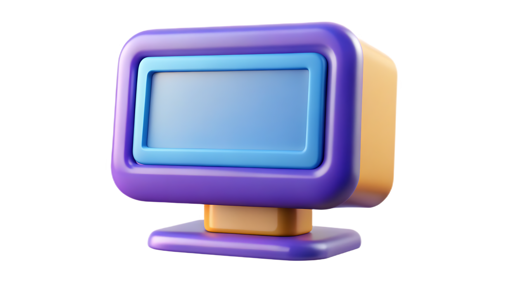 Minimalist desktop computer monitor icon, digital display concept. png