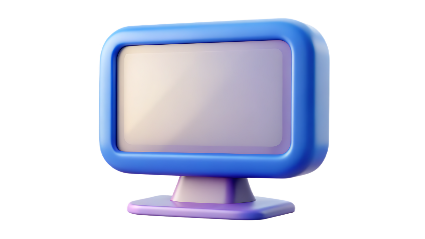 Clean desktop computer monitor icon, digital display concept. png