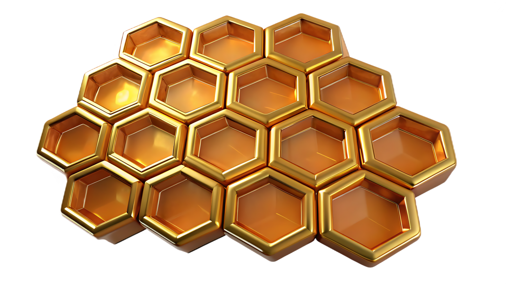 Golden honeycomb pattern, representing nature, sweetness, or efficiency. png