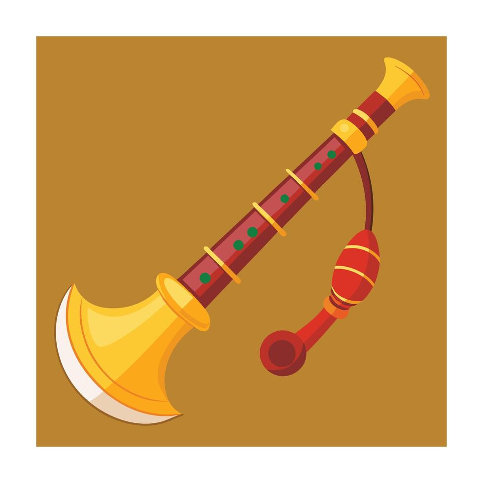 Indian musical instrument illustration vector