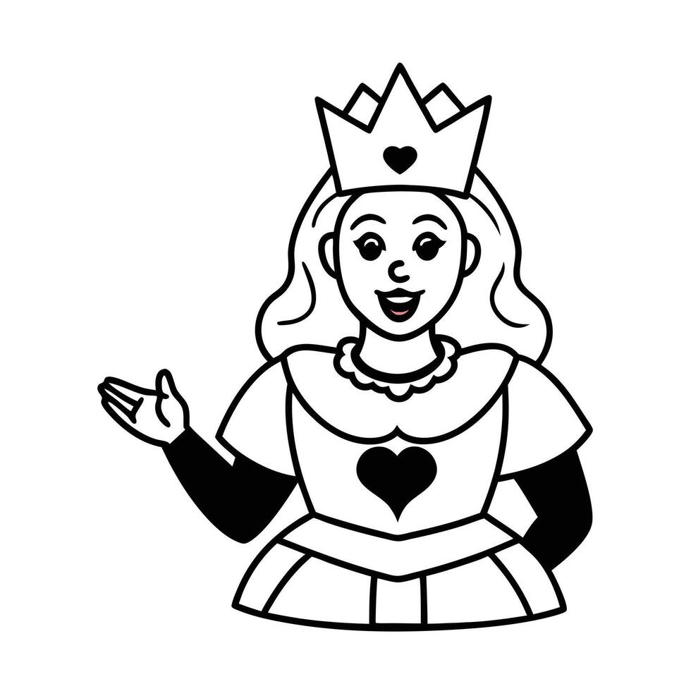 Charming Cartoon Queen Illustration Perfect for Childrens Books Fairytale Designs and Royal Themed Projects vector