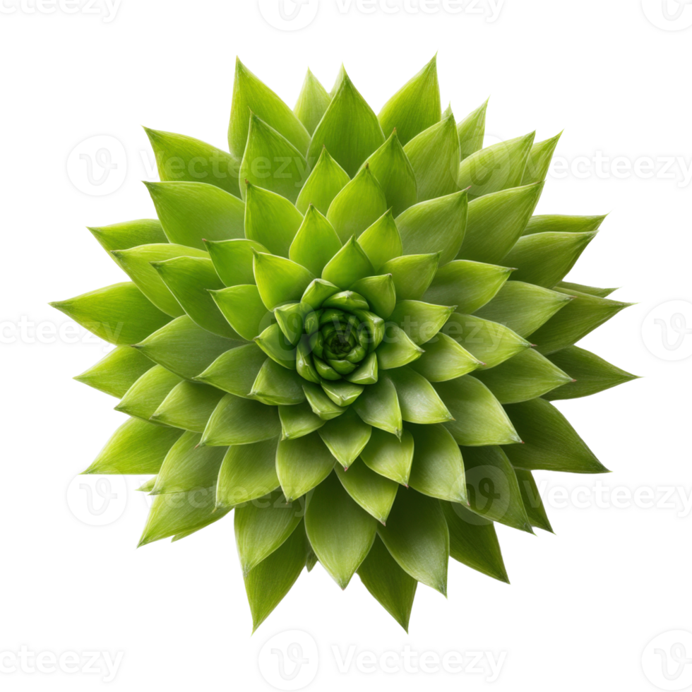 Close-Up of a Vibrant Green Succulent Plant with Thick Pointed Leaves on a Transparent Background png