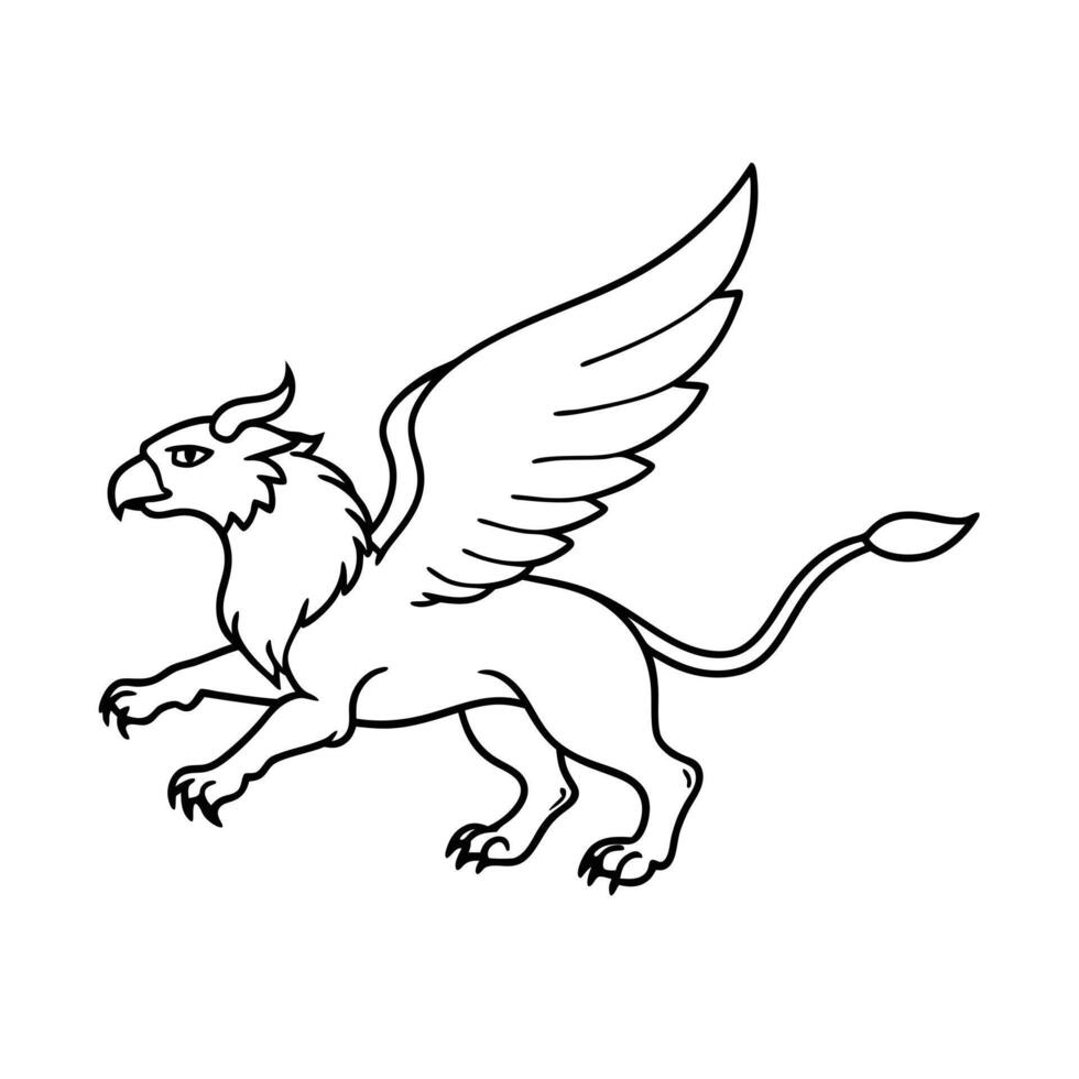Majestic Griffin Design Elegant Line Art for Logos Prints and Branding vector