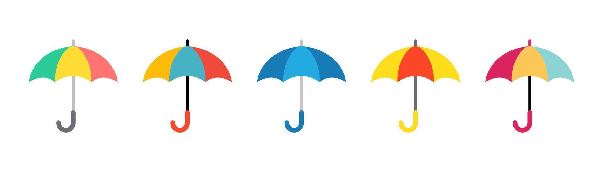 Set of umbrella icons. Umbrella simple icon set. Umbrella illustration vector