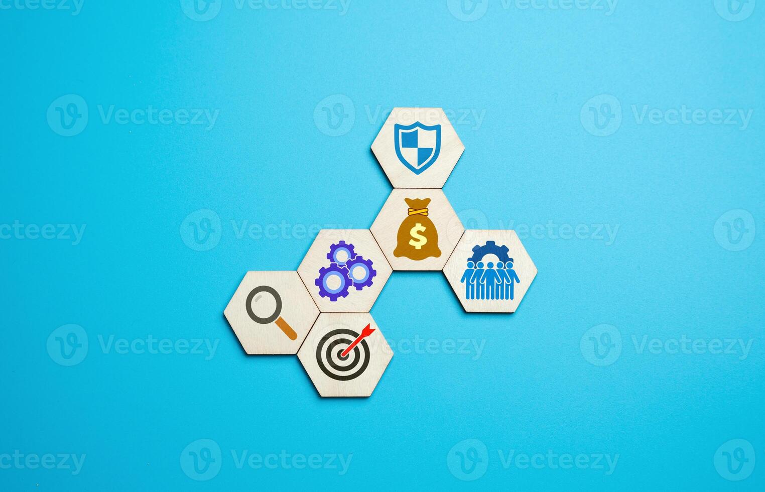 Components for creating a business company. Strategy, funding, team, branding, and legal setup photo