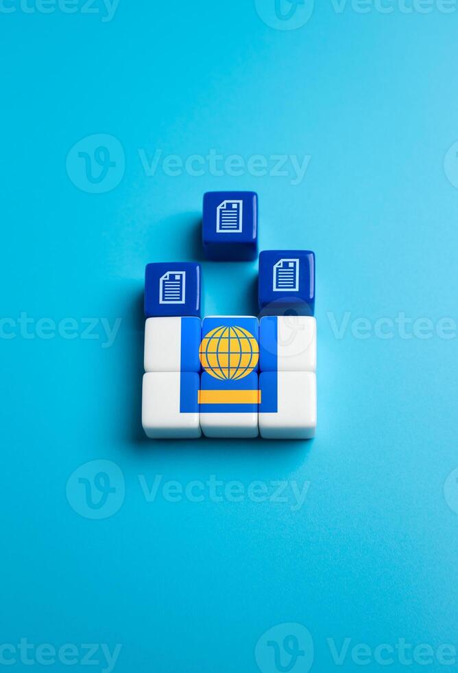 Collect documents to obtain a passport or foreign certificate. Paperwork, waiting, formal procedures photo