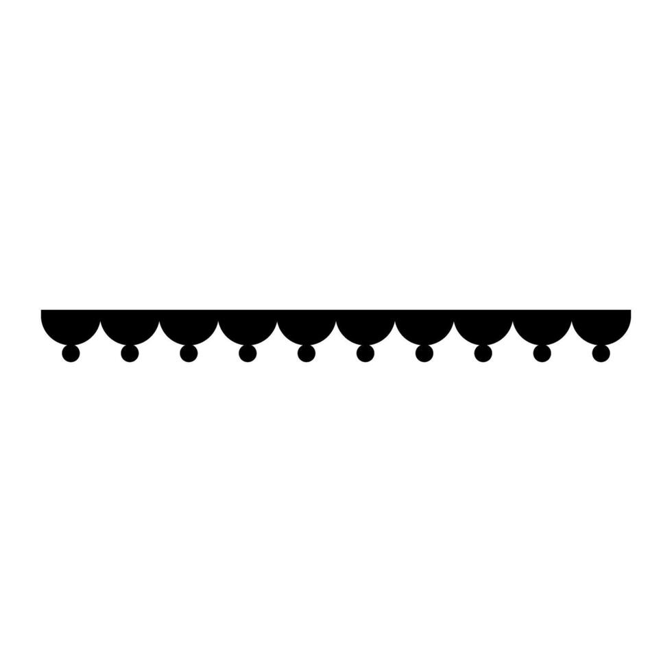 Curtain Icon. Flat black icon on white background. illustration. vector