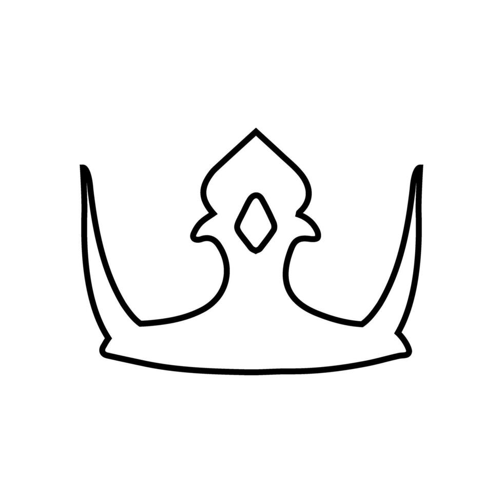 Crown icon or symbol over white background, line style, ilustration. vector