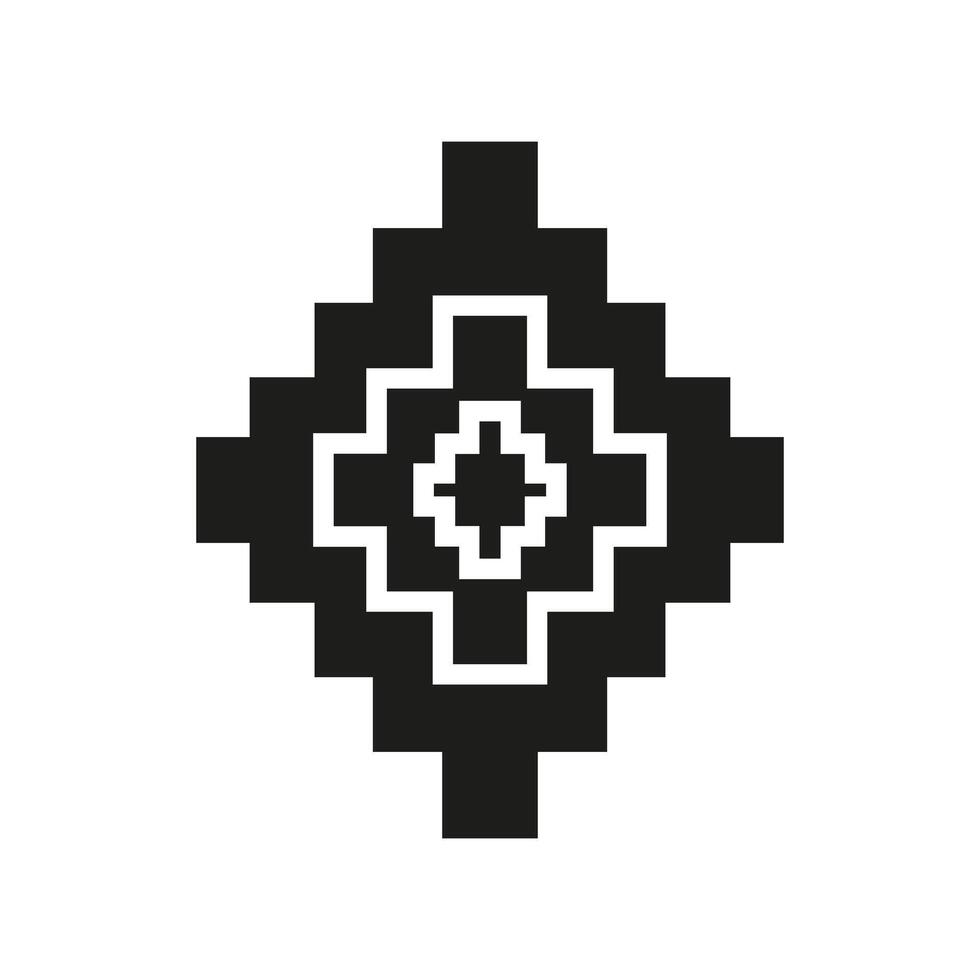pixel art mandala. Isolated on a white background. vector