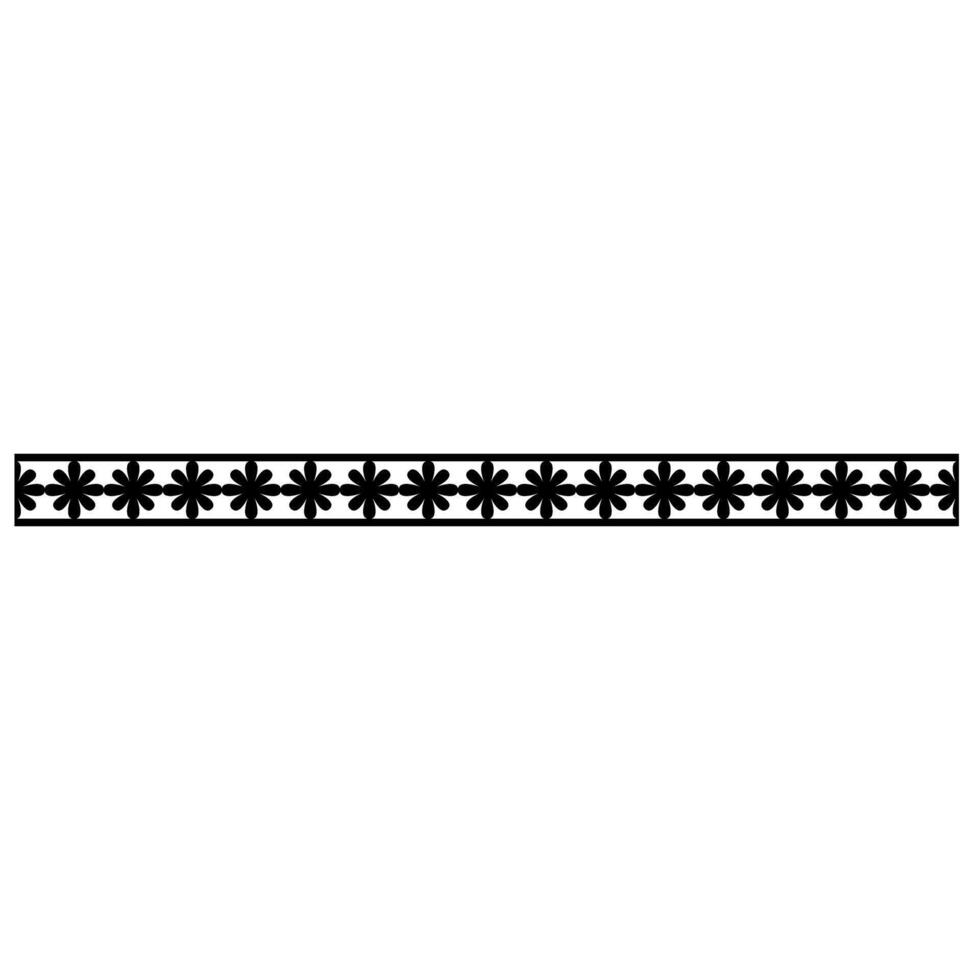 decorative border ornament vintage illustration flat style black and white image vector